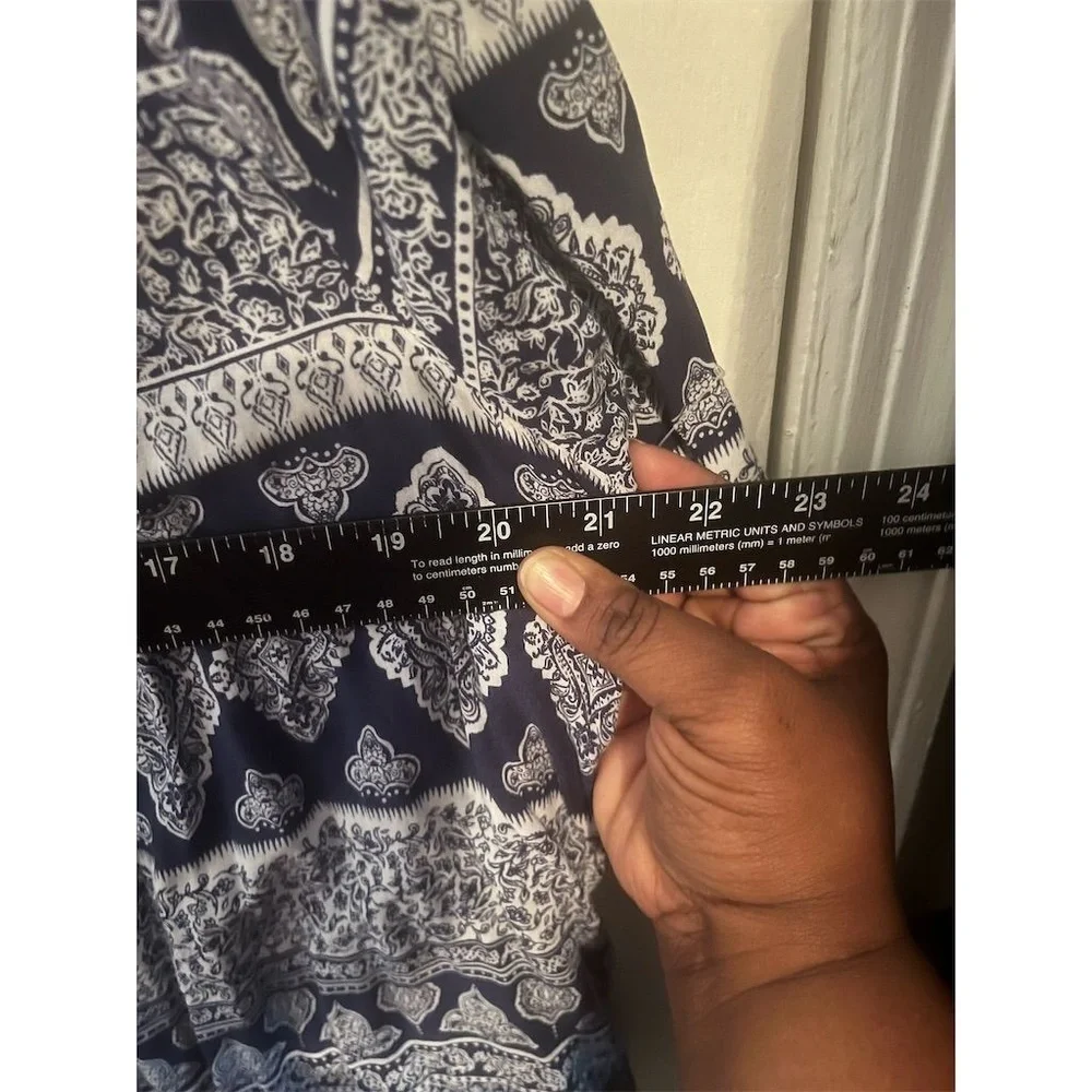 Torrid 2‎ Plus Size Blue Paisley Cold Shoulder Top 2x 18-20